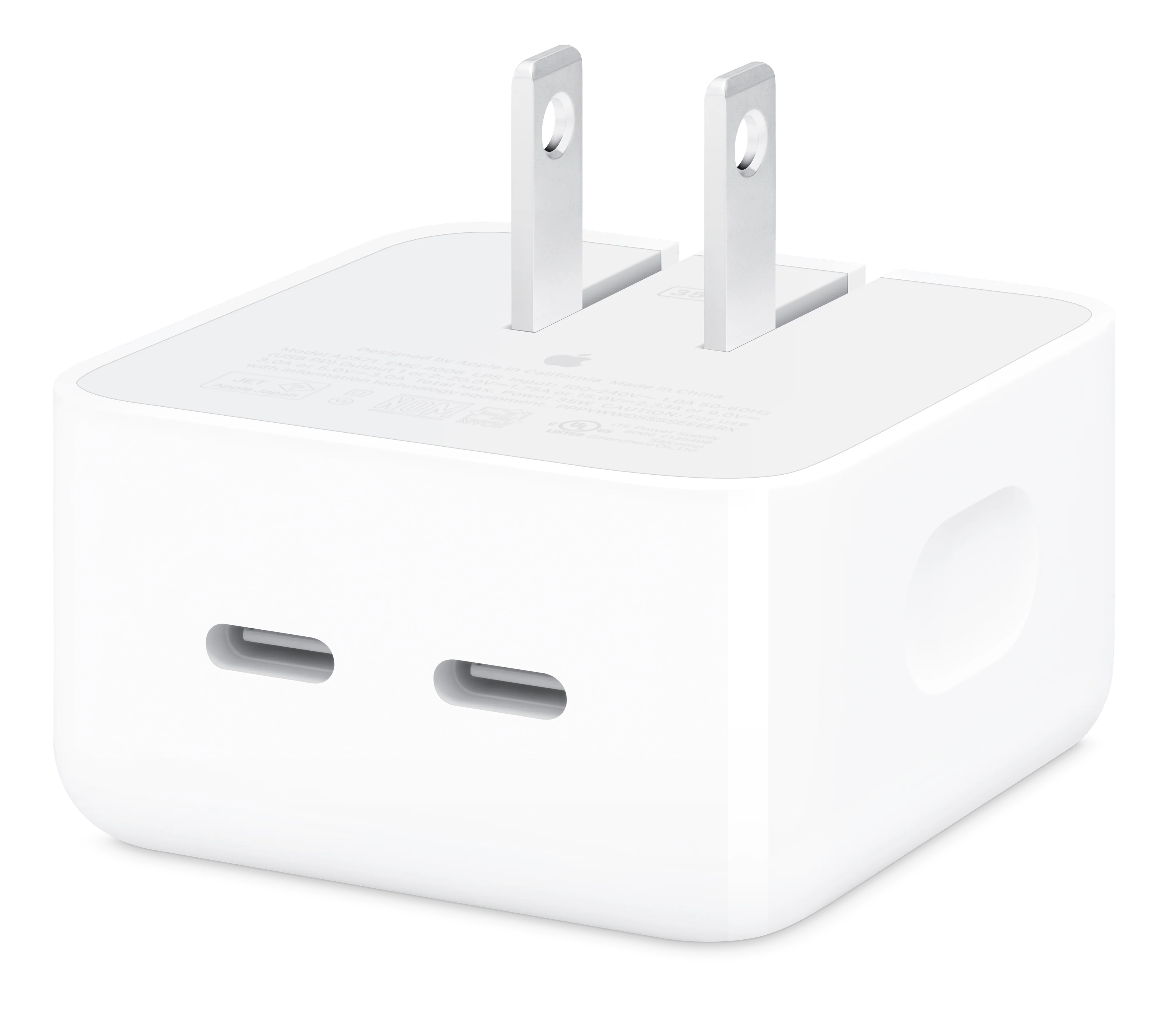 Adaptador de corriente compacto de 35 W con dos puertos USB-C