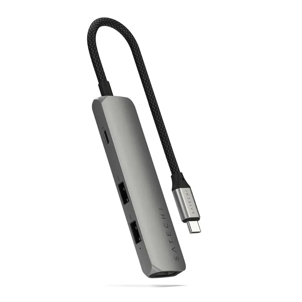 Adaptador Multipuerto Satechi Slim 4 en 1 USB-C 4K - Gris Espacial - Image 3