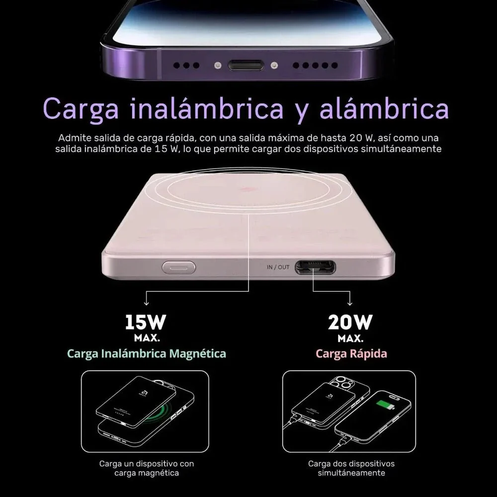 Batería portátil con cargador margético Adam Elements GRAVITY C5 - 5000mAh - Gris - Image 11