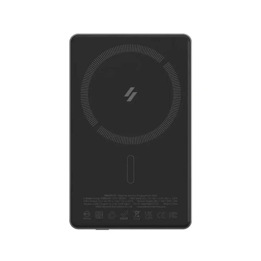 Batería portátil con cargador margético Adam Elements GRAVITY C5 - 5000mAh - Gris - Image 6