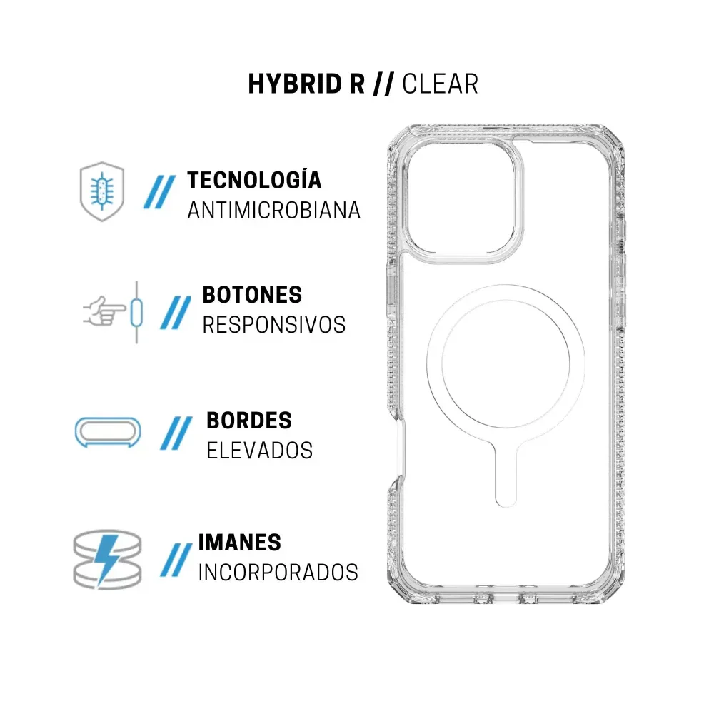 Case ItSkins Hybrid R Clear con MagSafe para iPhone 16 Pro Max - Transparente - Image 3
